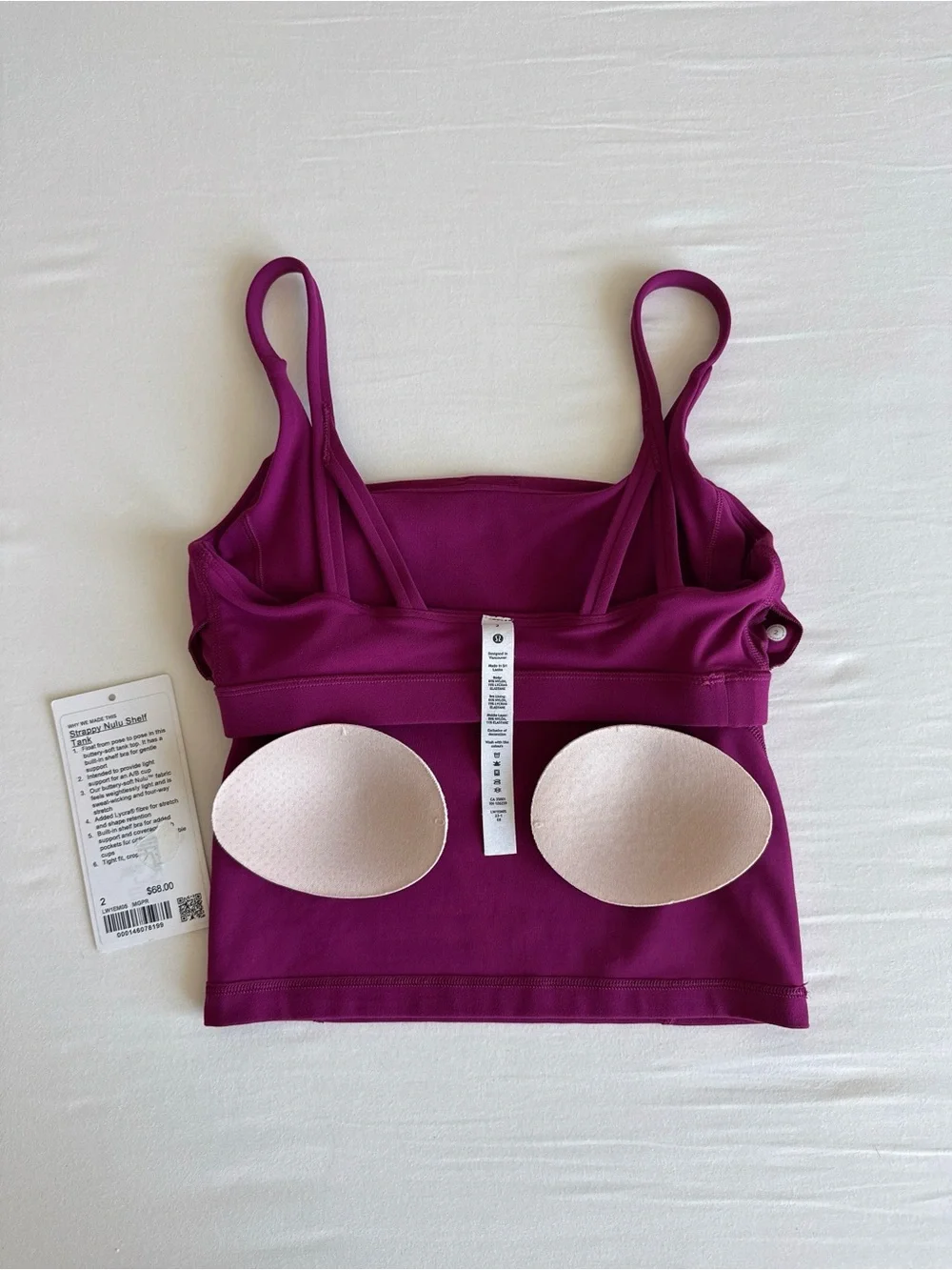 lululemon Strappy Nulu Shelf Tank Magenta Purple MGPR Size 2